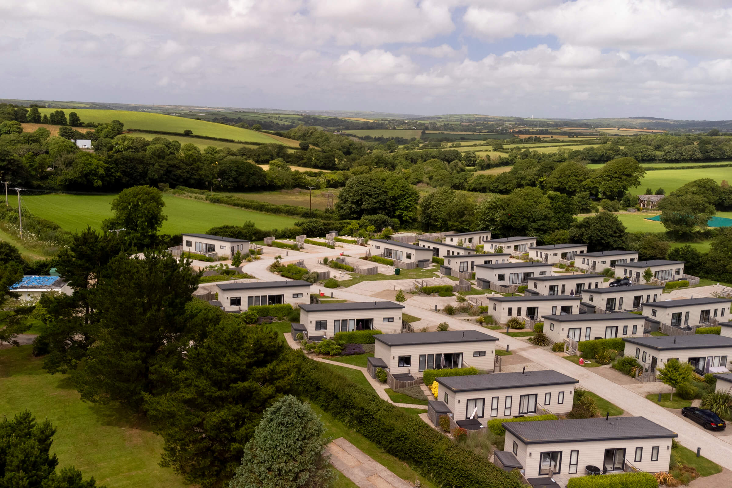 Aerial view of St Mabyn Holiday Park in Cornwall