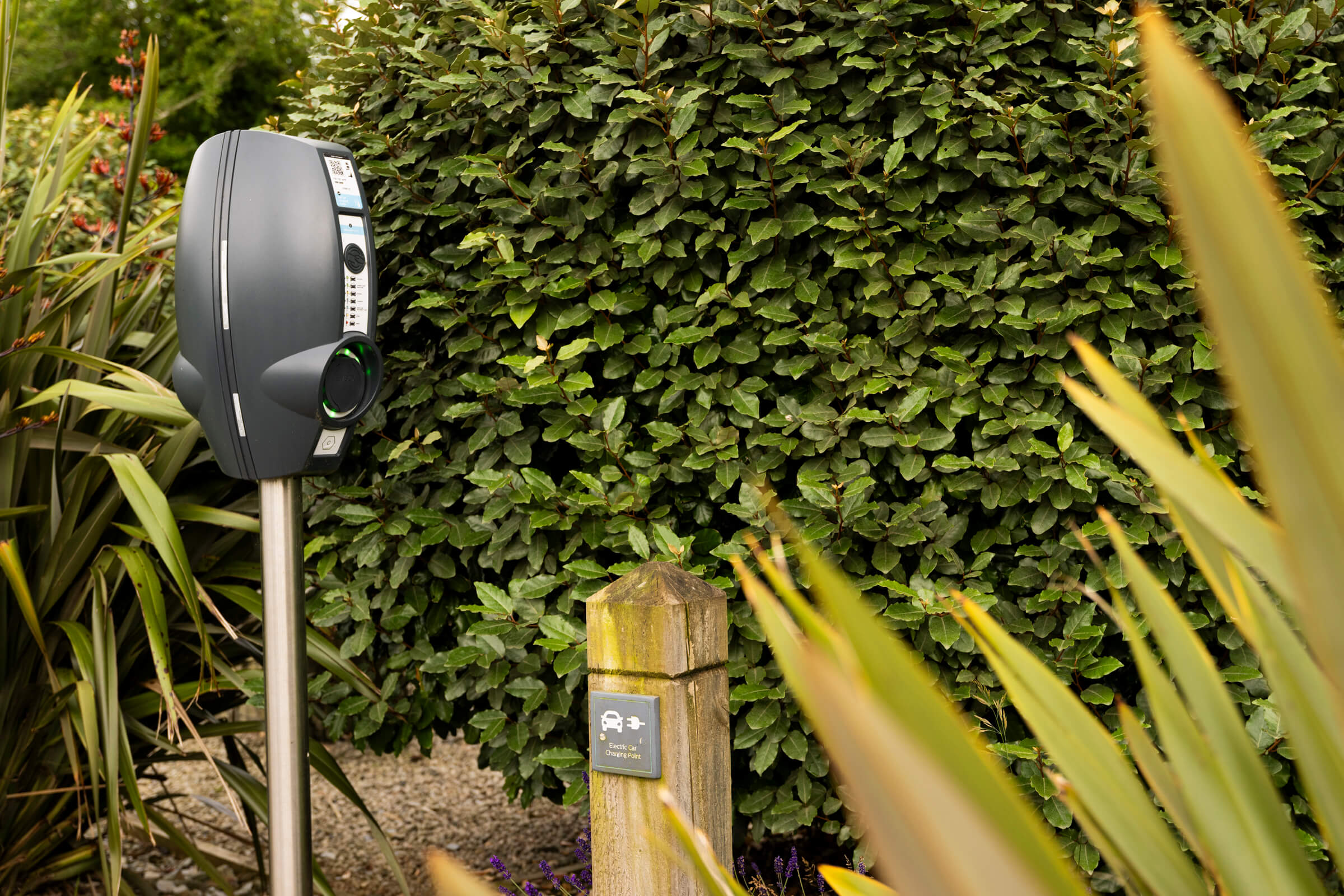 Electric vehicle charging at St Mabyn in Cornwall
