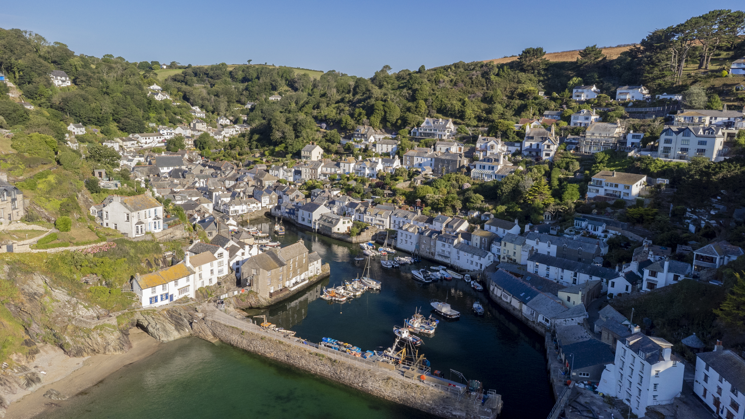 Polperro drone view