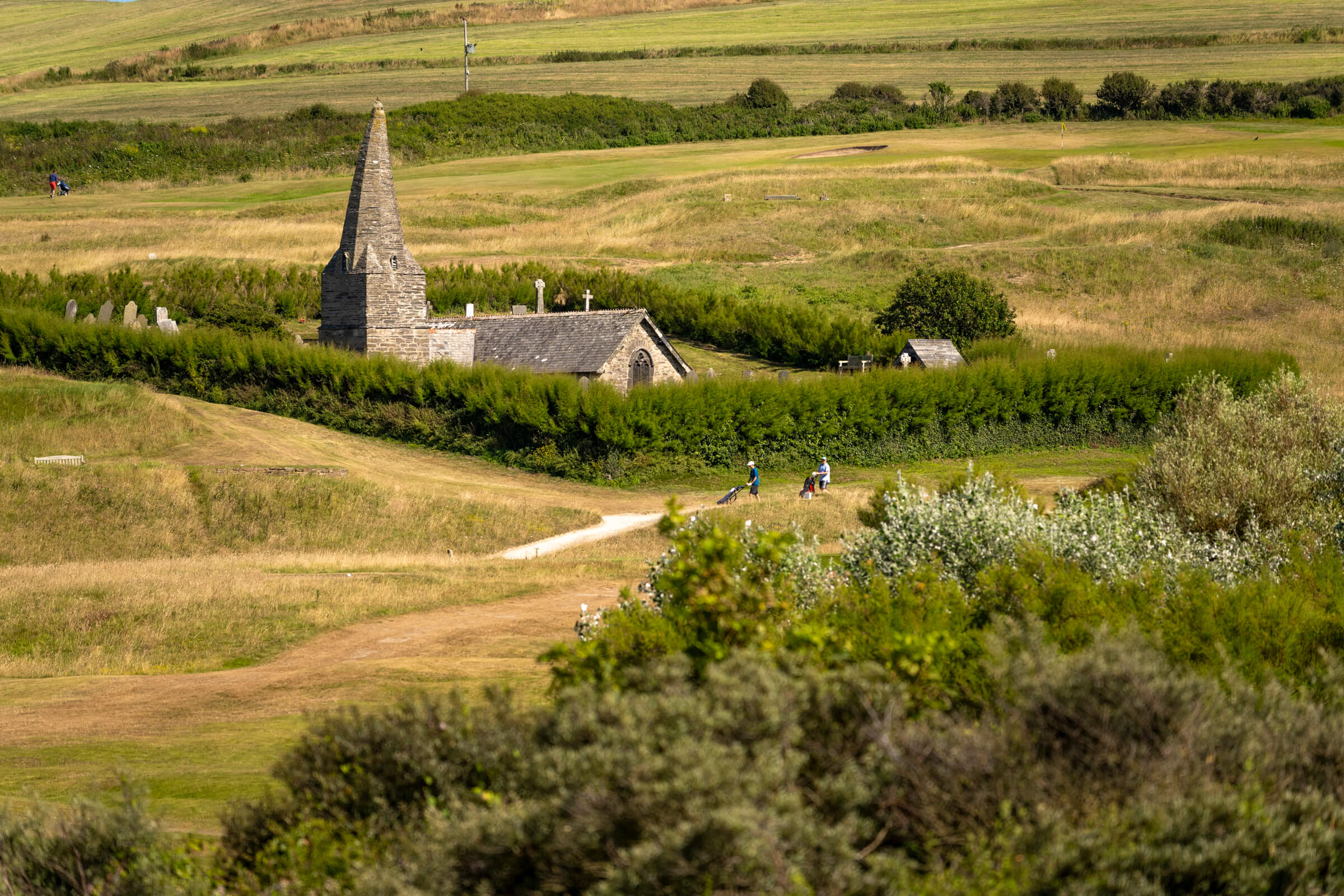 St Enodoc Church at Daymer Bay in Cornwall