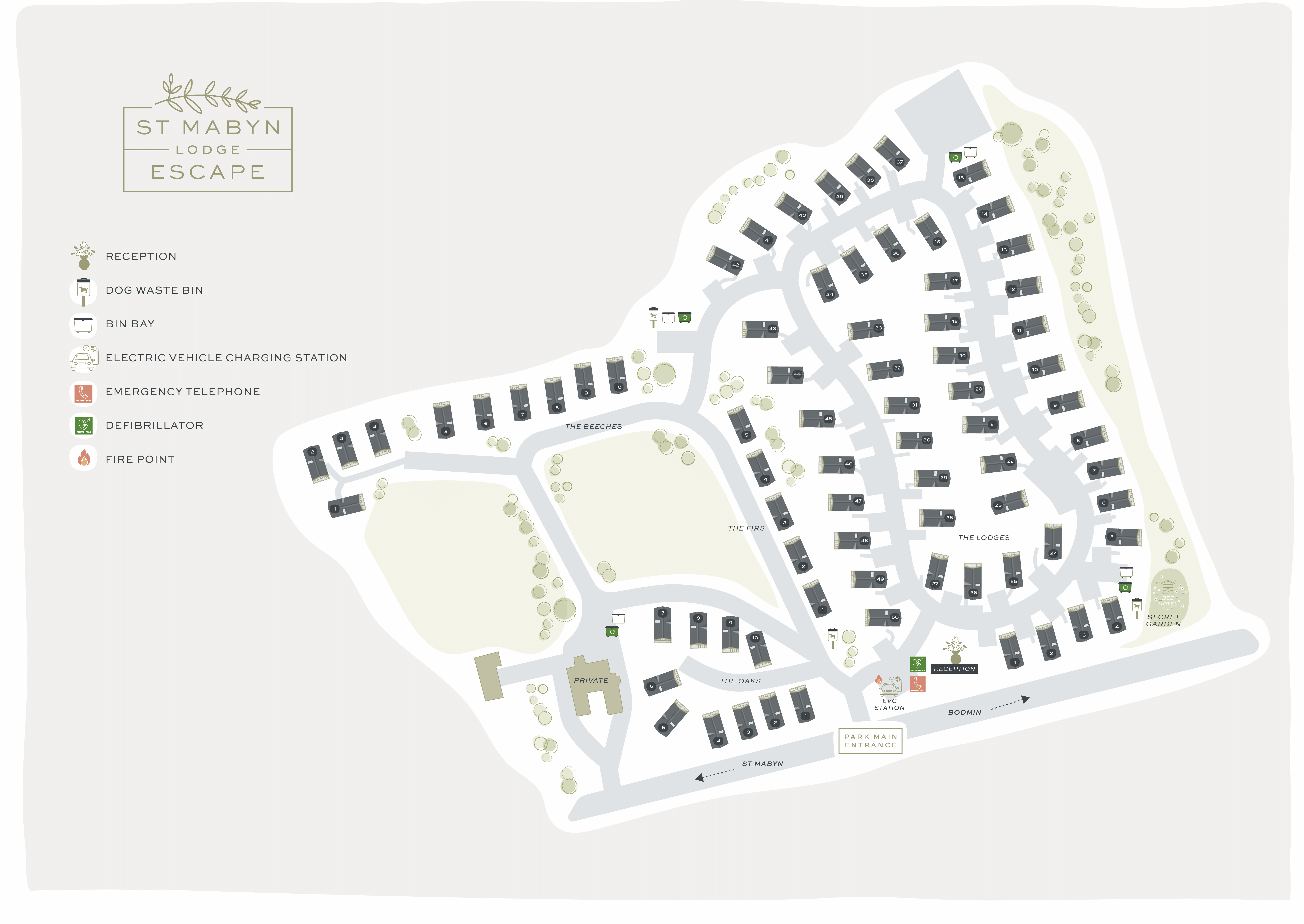 St Mabyn Holiday park site map