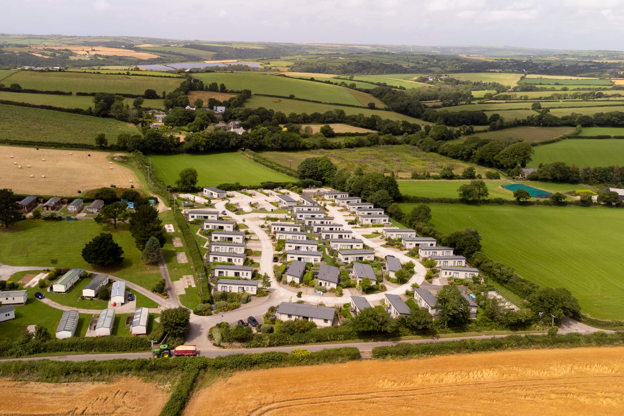 Aerial view of St Mabyn holiday Park Cornwall