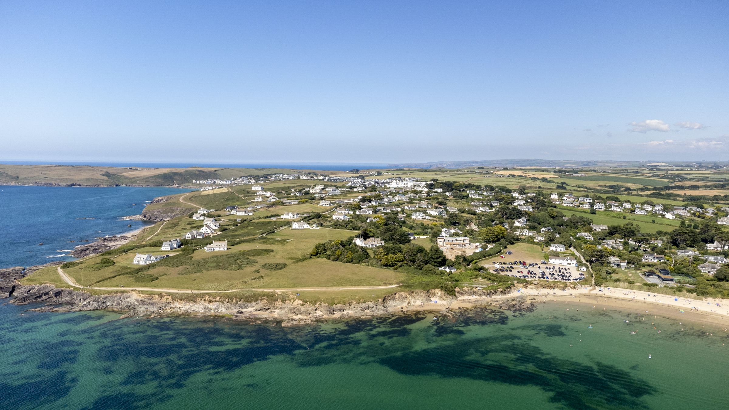 View of River Camel Daymer Bay Drone view